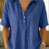 Summer Short-sleeved Shirt Button Pullover Top Fashion Casual Women's Clothing - Image 10