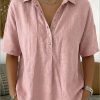 Summer Short-sleeved Shirt Button Pullover Top Fashion Casual Women's Clothing - Image 3
