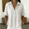 Summer Short-sleeved Shirt Button Pullover Top Fashion Casual Women's Clothing - Image 6