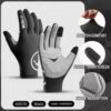 Black touch screen cycling gloves
