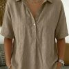 Summer Short-sleeved Shirt Button Pullover Top Fashion Casual Women's Clothing - Image 7