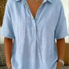 Summer Short-sleeved Shirt Button Pullover Top Fashion Casual Women's Clothing - Image 8