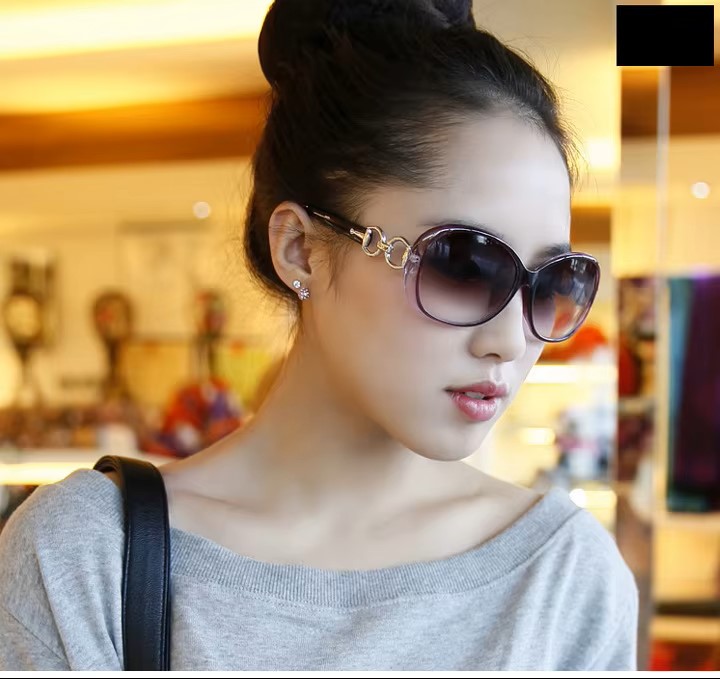 Luxury vintage women's sunglasses in beige