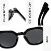 Elegant black polygon UV400 sunglasses for men