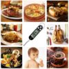 Stainless steel cooking thermometer with LCD screen