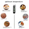 Digital kitchen thermometer for home and professional cooking