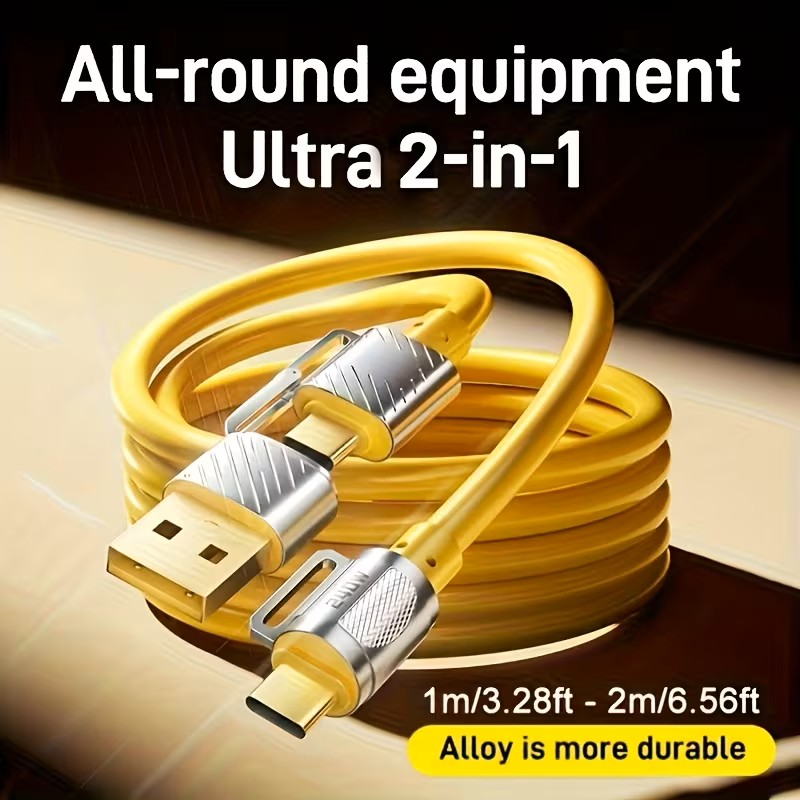 240W Super Fast Charging 2-in-1 Data Cable Type-C to Type-C Cable USB to Type-C for Samsung Huawei Xiaomi Vivo Oppo Quick Charger USB C