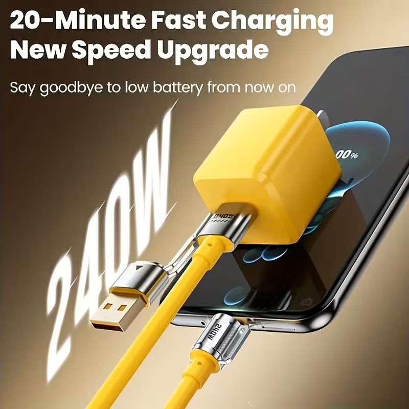 240W Super Fast Charging 2-in-1 Data Cable Type-C to Type-C Cable USB to Type-C for Samsung Huawei Xiaomi Vivo Oppo Quick Charger USB C