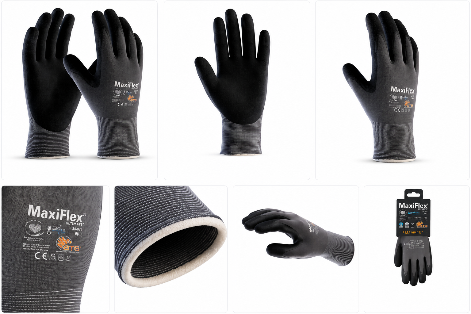 Рабочие перчатки MaxiFlex Ultimate с нитриловым покрытием – дышащие перчатки безопасности с захватом для строительства, склада, DIY и механических работ